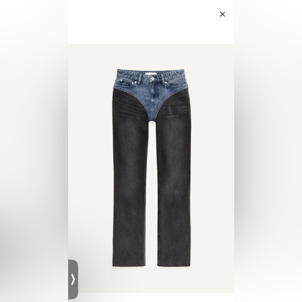 Glenn Martens Black and Blue Denim Pants